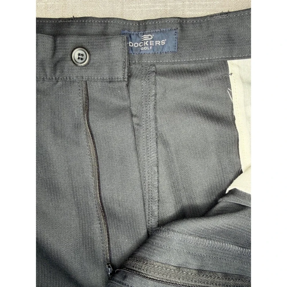 Dockers Golf Mens Black Double Pleated Relaxed Fit Shorts W34